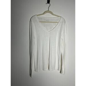 Patagonia Women's Long Sleeve Crew Neck T-Shirt Top White Size XL